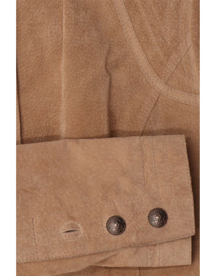 Conbipel Dame 6-knaps Ruskind Blazer Jacket IT 46 Large Beige Læder