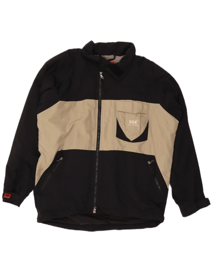 HELLY HANSEN Herre Windbreaker Jacket UK 40 Large Black Colourblock Nylon
