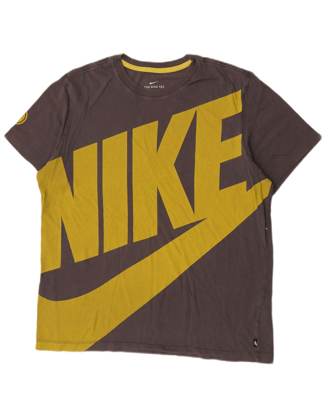 NIKE Grafisk T-shirt top til mænd, stor grå bomuld