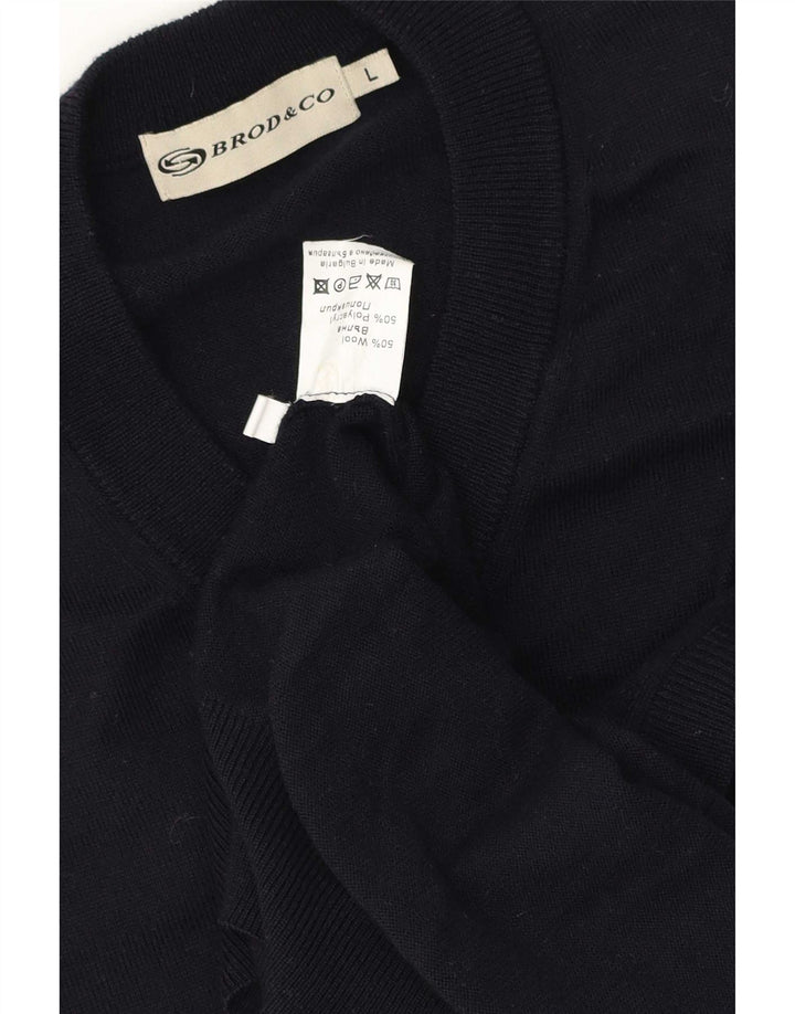 Vintage herrevest tanktop stor marineblå polyakryl
