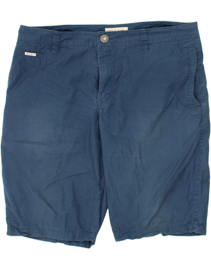 GUESS Mens Chino Shorts W38 XL Navy Blue Cotton Vintage Guess and Second-Hand Guess from Messina Hembry 