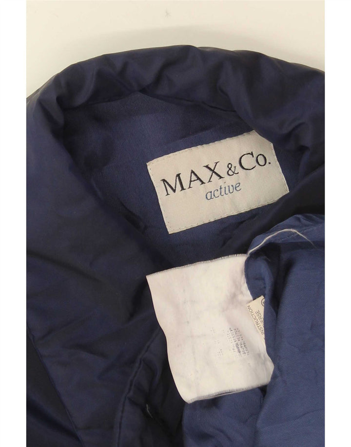 Max & Co. Kort dobbeltradet trenchcoat til kvinder IT 46 Large Navy Blue