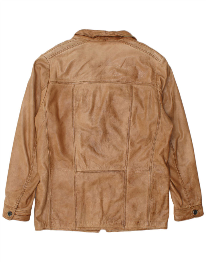 Stones Herre Læderjakke IT 54 2XL Beige Læder