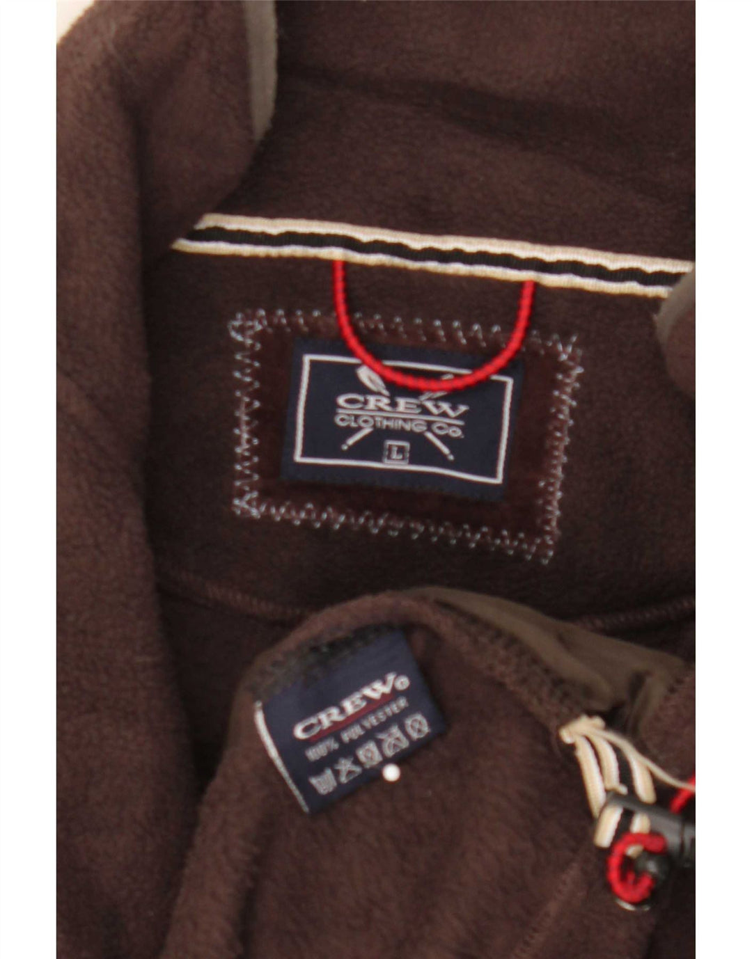 Crew tøj Herre lynlås hals Fleece Jumper Stor brun polyester