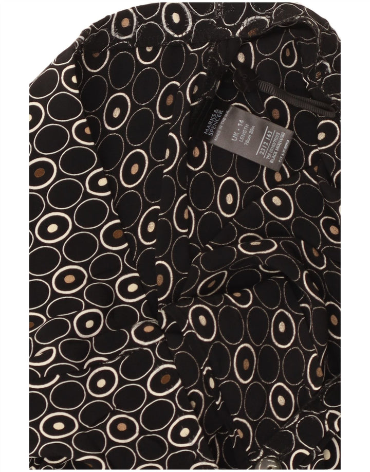 Marks & Spencer lige nederdel til kvinder UK 14 Medium W30 Sort Geometrisk