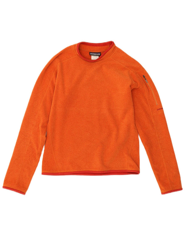 Patagonia Dame Fleece Jumper UK 10 Small Orange Polyester