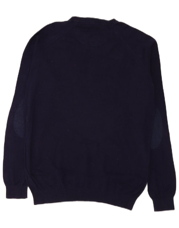 Zara Herre Boat Neck Jumper Sweater Large Navy Blue