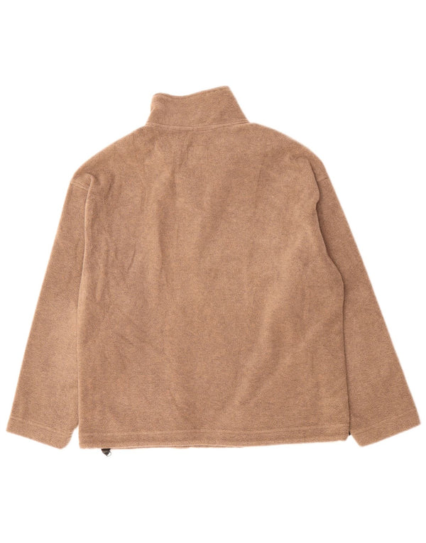 Tænk Pink Dame Zip Neck Fleece Jumper UK 14 Medium Brown Polyester