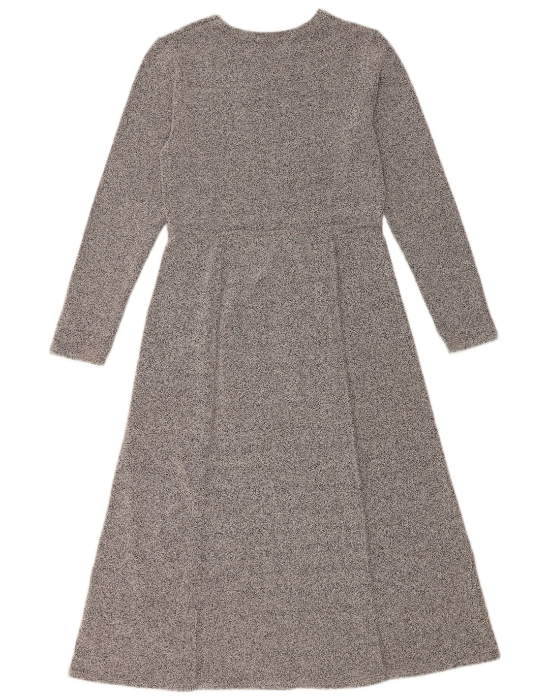 Zara Dame Langærmet A-Line Kjole UK 12 Medium Grå Flecked