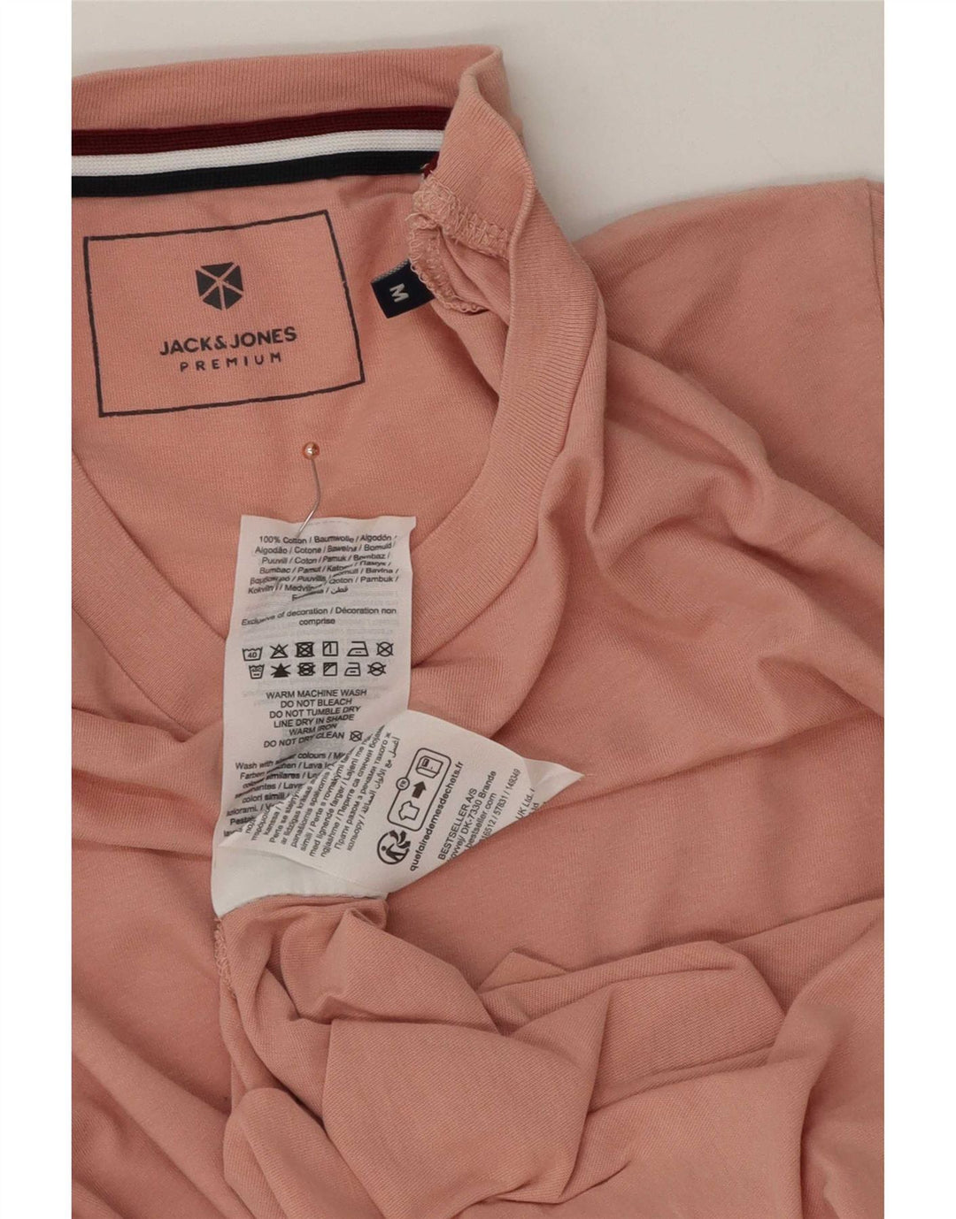 Jack & Jones Herre grafisk T-shirt Top Medium Pink Bomuld