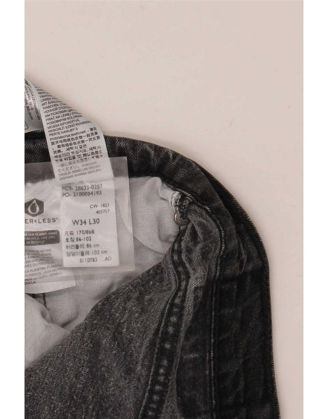 Levi's Slim Jeans til mænd W34 L26 Grå bomuld