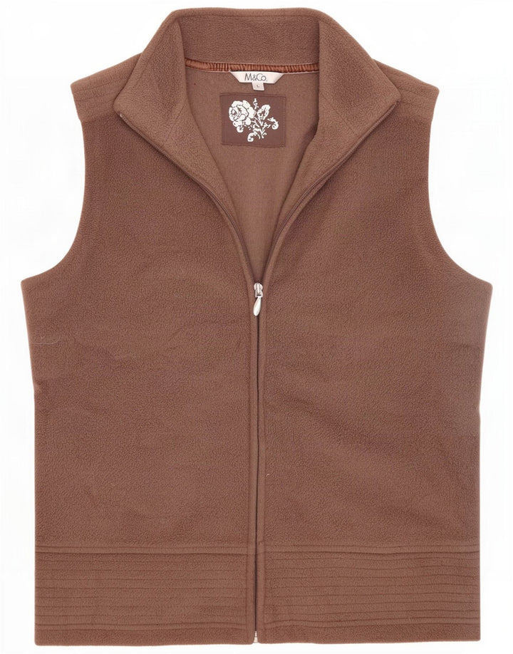 M&Co Dame Fleece Gilet UK 16 Stor Brun Polyester