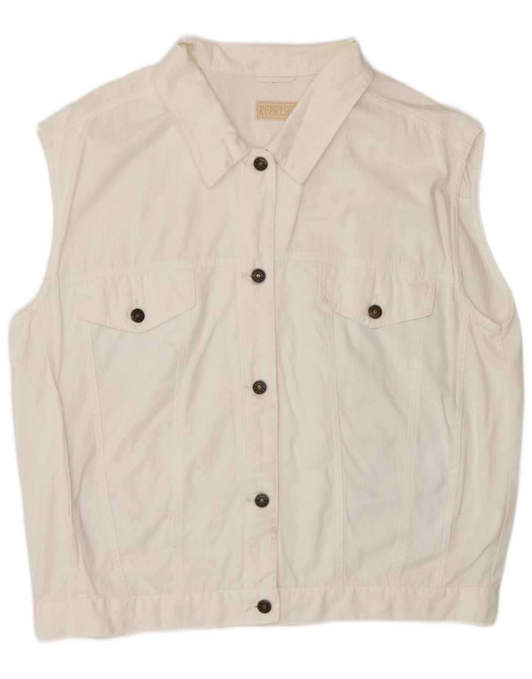 Reprise Dame Denim Gilet IT 46 Stor Hvid Bomuld