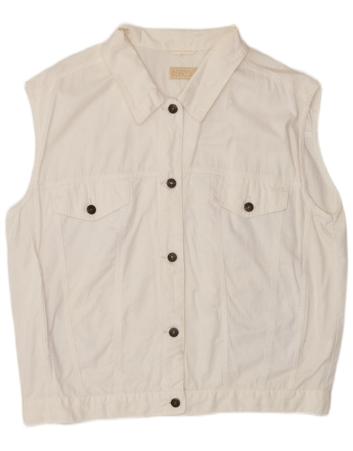 Reprise Dame Denim Gilet IT 46 Stor Hvid Bomuld