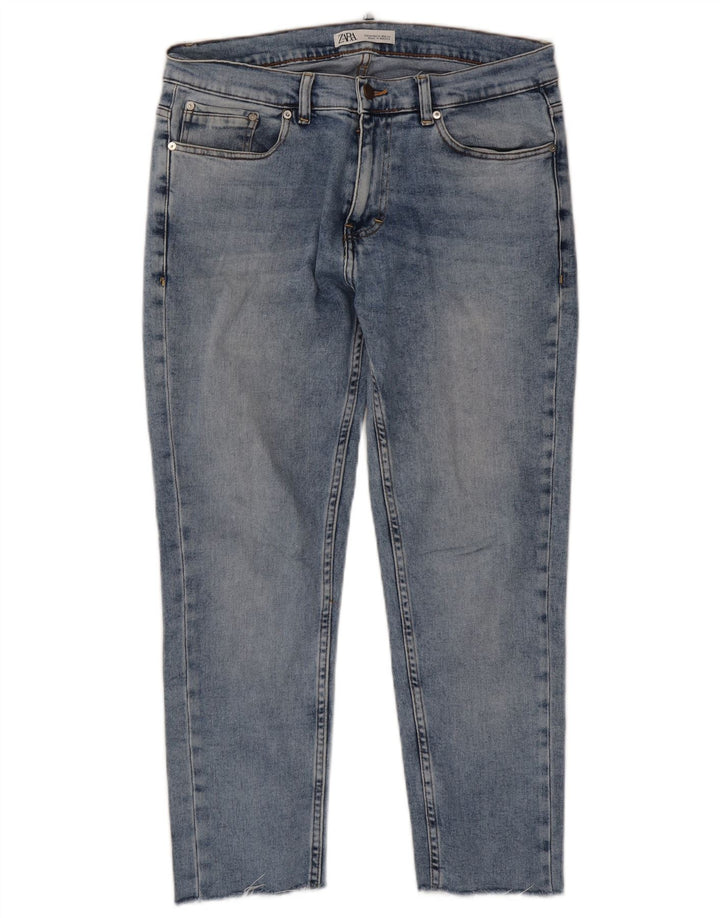 ZARA Mens Tapered Jeans Large W34 L26 Blue Cotton