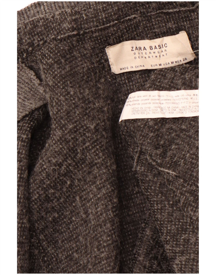 ZARA hættefrakke til kvinder UK 14 Mellemgrå uld