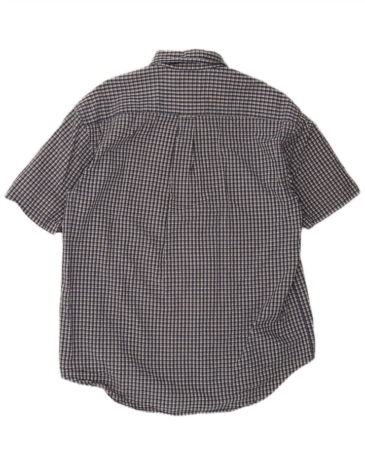 Nautica Kortærmet Herreskjorte Medium Marineblå Gingham Bomuld