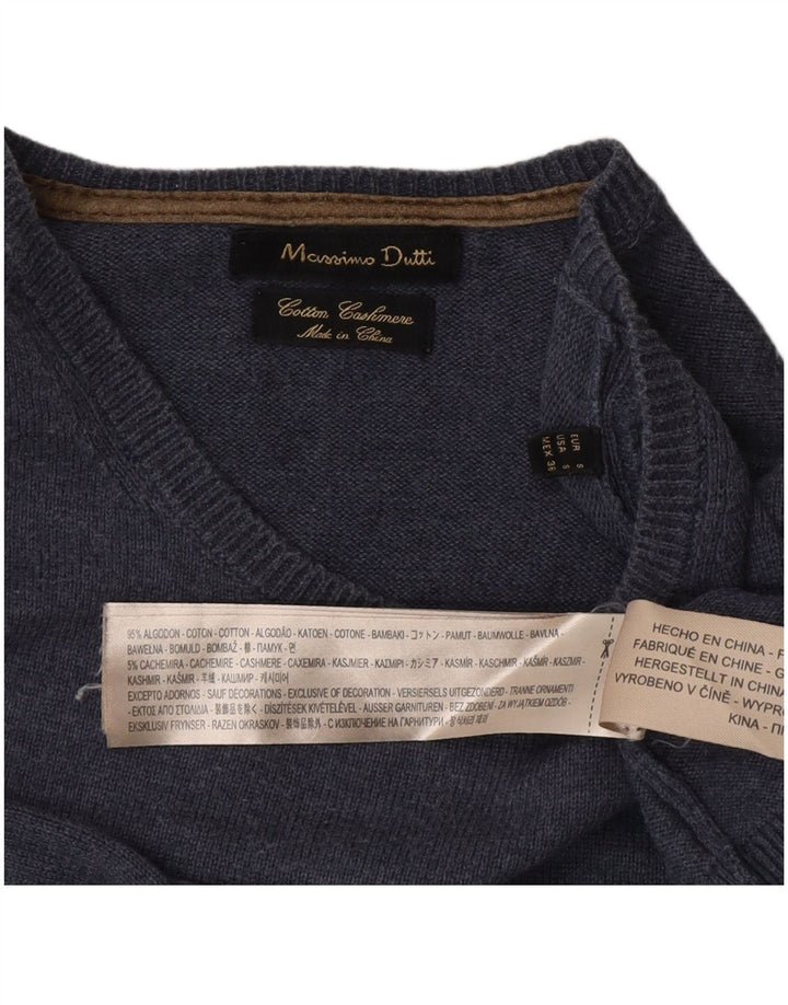 Massimo Dutti Herre trøje med rund hals, lille blå bomuld