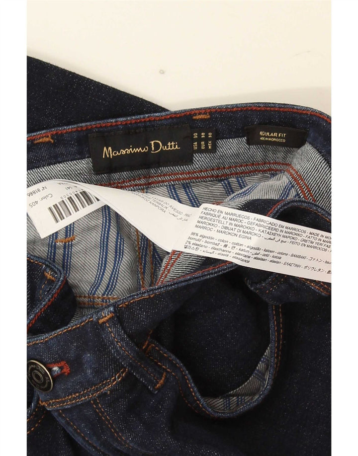 Massimo Dutti Herre Regular Fit Straight Jeans EU 38 Small W30 L30 Navy Blue