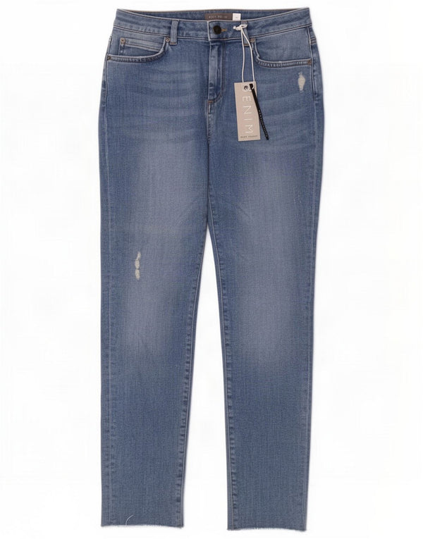 MINT VELVET Dame Distressed Straight Jeans UK 10 Small W28 L28 Blue