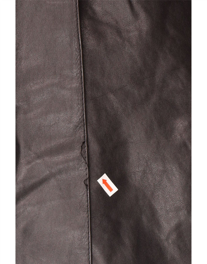 Vintage Læderfrakke til mænd IT 46 Lille sort læderklassiker