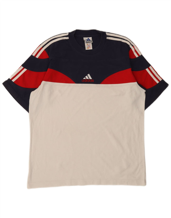 Adidas Herre T-Shirt Top UK 40/42 Medium Flerfarvet Colourblock Bomuld