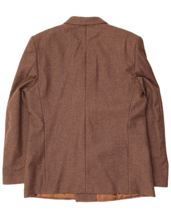 Vintage herre dobbeltradet blazerjakke IT 52 XL brun uld