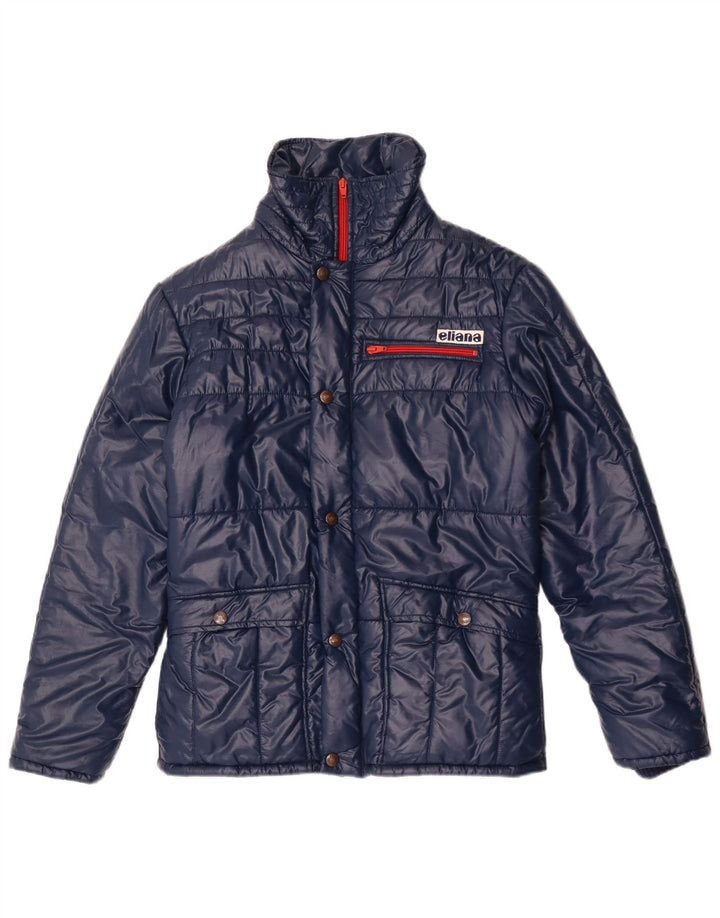 Eliana Dame Hætte Polstret Jakke IT 44 Medium Navy Blue Polyamid