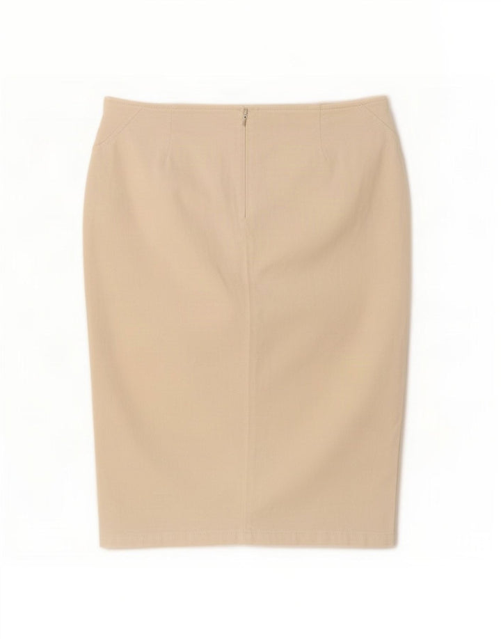Armani Dame Pencil Skirt IT 44 Medium W30 Hvid Bomuld