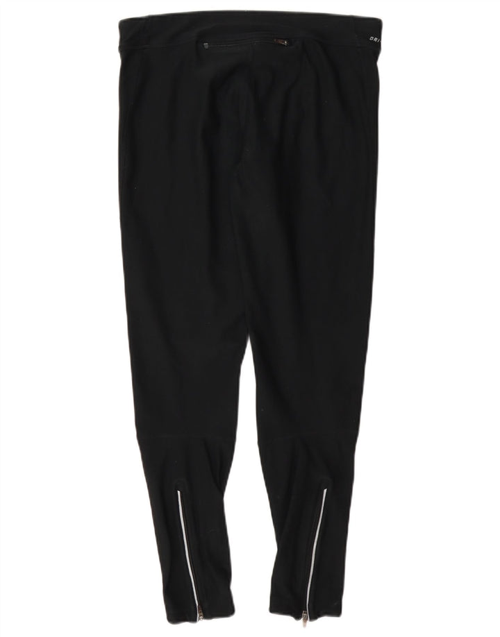 Nike Dame Dri Fit Leggings UK 14 Medium Navy Blue Polyester