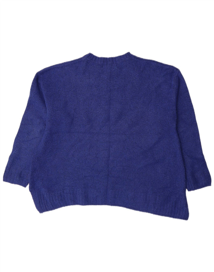 Marks & Spencer Dame sweater med rund hals DK 16 Stor blå akryl