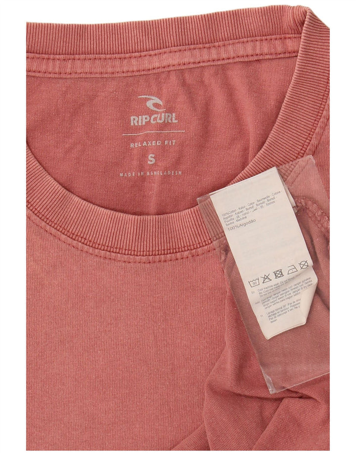 Rip Curl Herre Relaxed Fit T-Shirt Top Lille Pink Bomuld