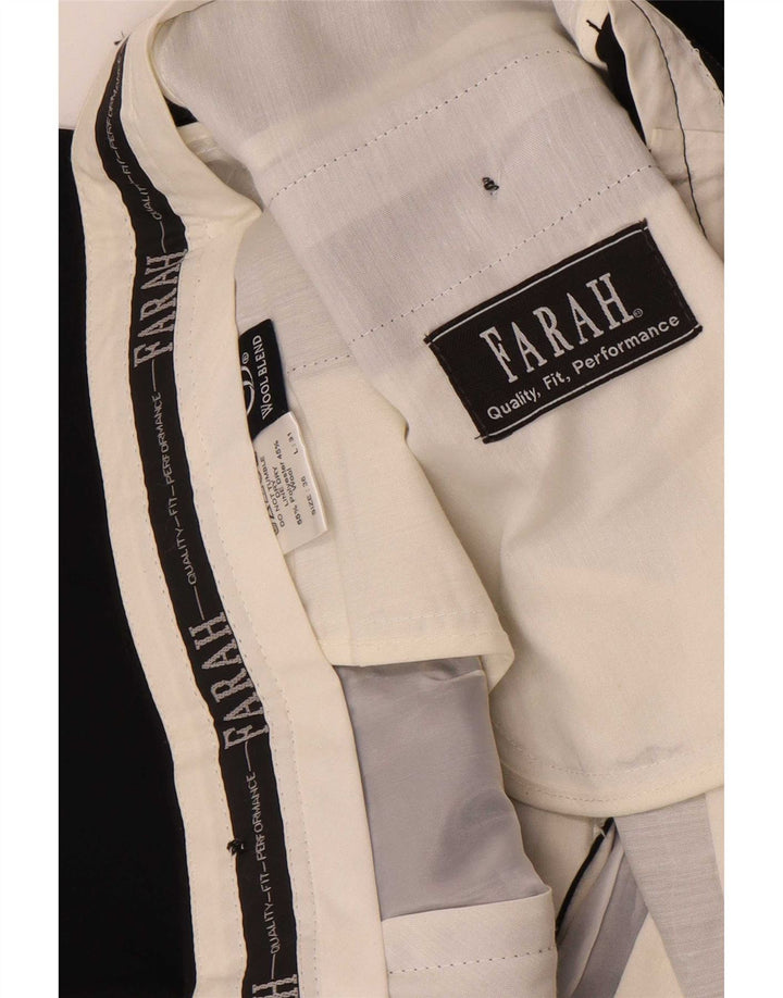 Farah Straight Suit Bukser til mænd W36 L26 Sort polyester