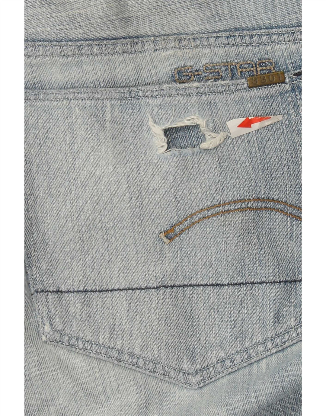G-Star Herre Distressed Straight Jeans W32 L34 Blå Bomuld