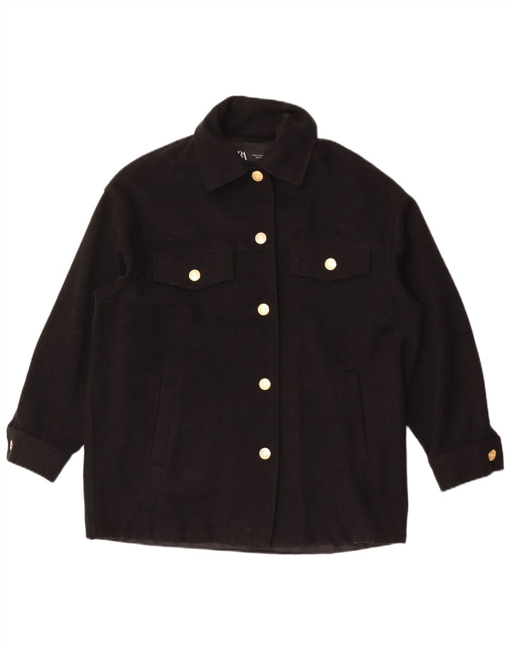 Zara Womens Oversized Utility Jacket UK 6 XS Sort