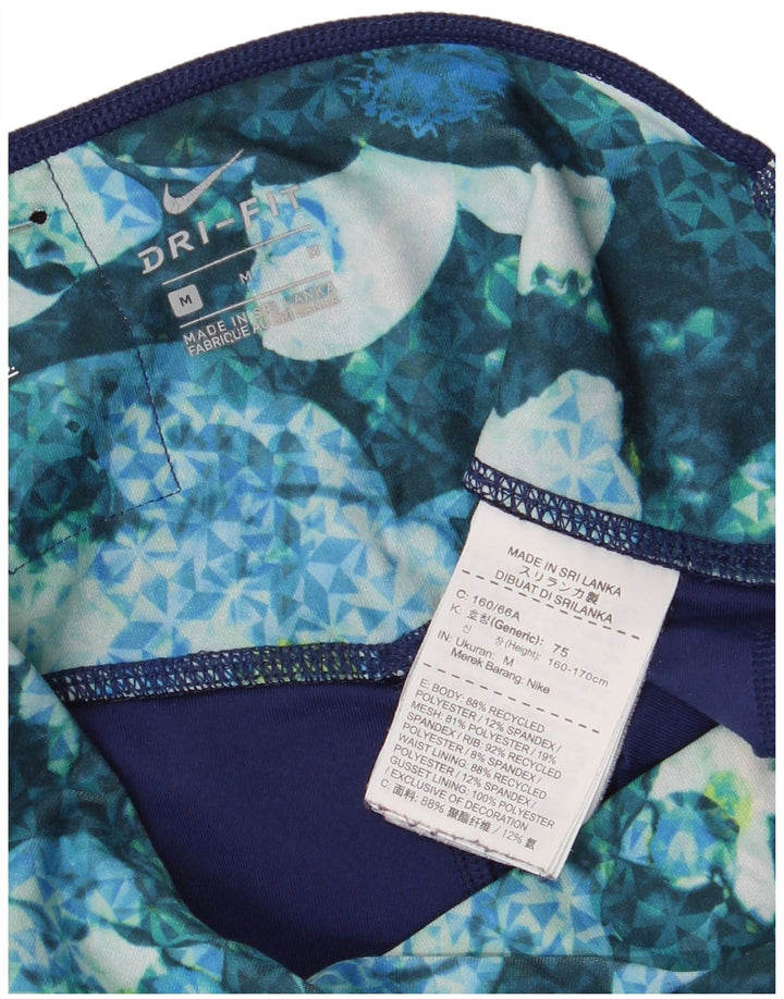 Nike Dame Dri Fit Capri Leggings UK 12 Medium Multicolored Floral