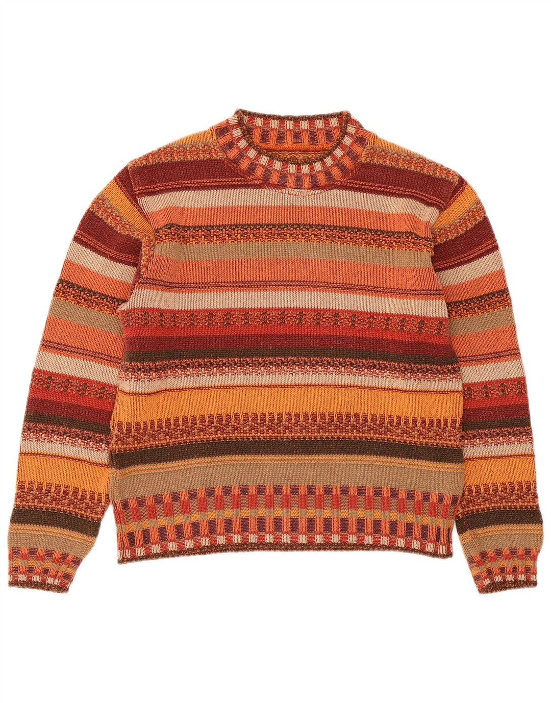 VINTAGE Dame sweater med rund hals DK 14 Medium Flerfarvet Stribet