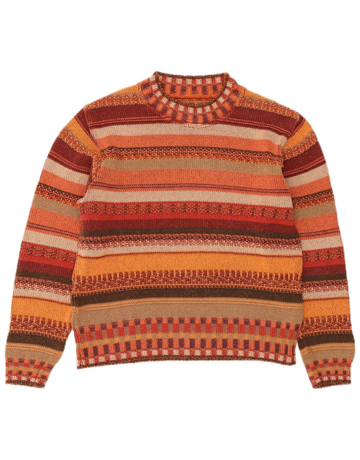 VINTAGE Dame sweater med rund hals DK 14 Medium Flerfarvet Stribet
