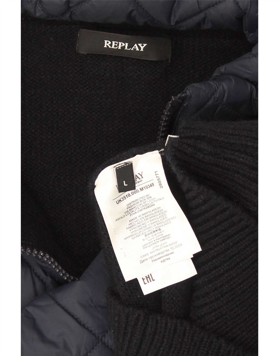 Replay Herre Cardigan Sweater Stor Marineblå Akryl
