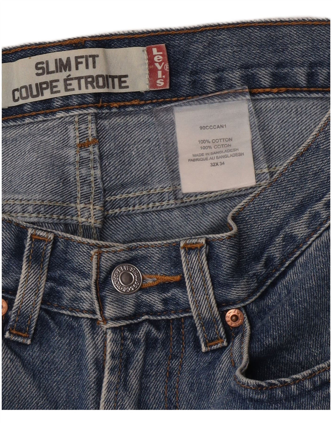 Levi's Dame Denim Slim Fit Hot Pants W32 Large Blue Cotton