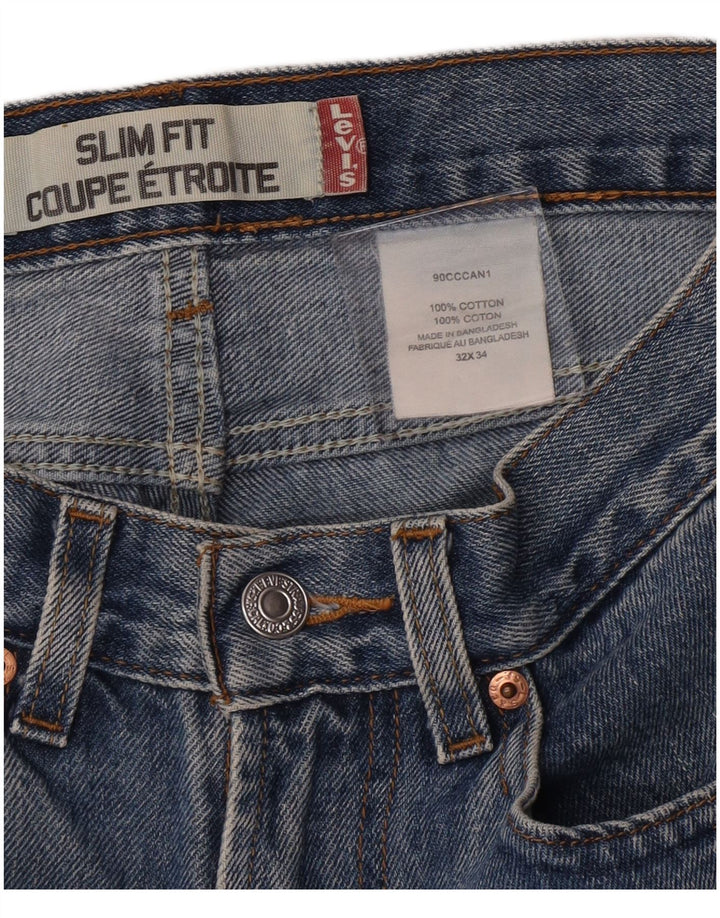 Levi's Dame Denim Slim Fit Hot Pants W32 Large Blue Cotton