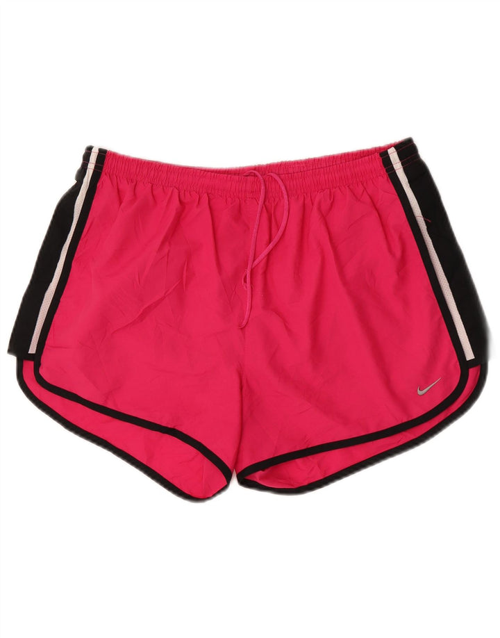 Nike Dame Dri Fit sportsshorts US 8/10 Medium Pink Colourblock Polyester