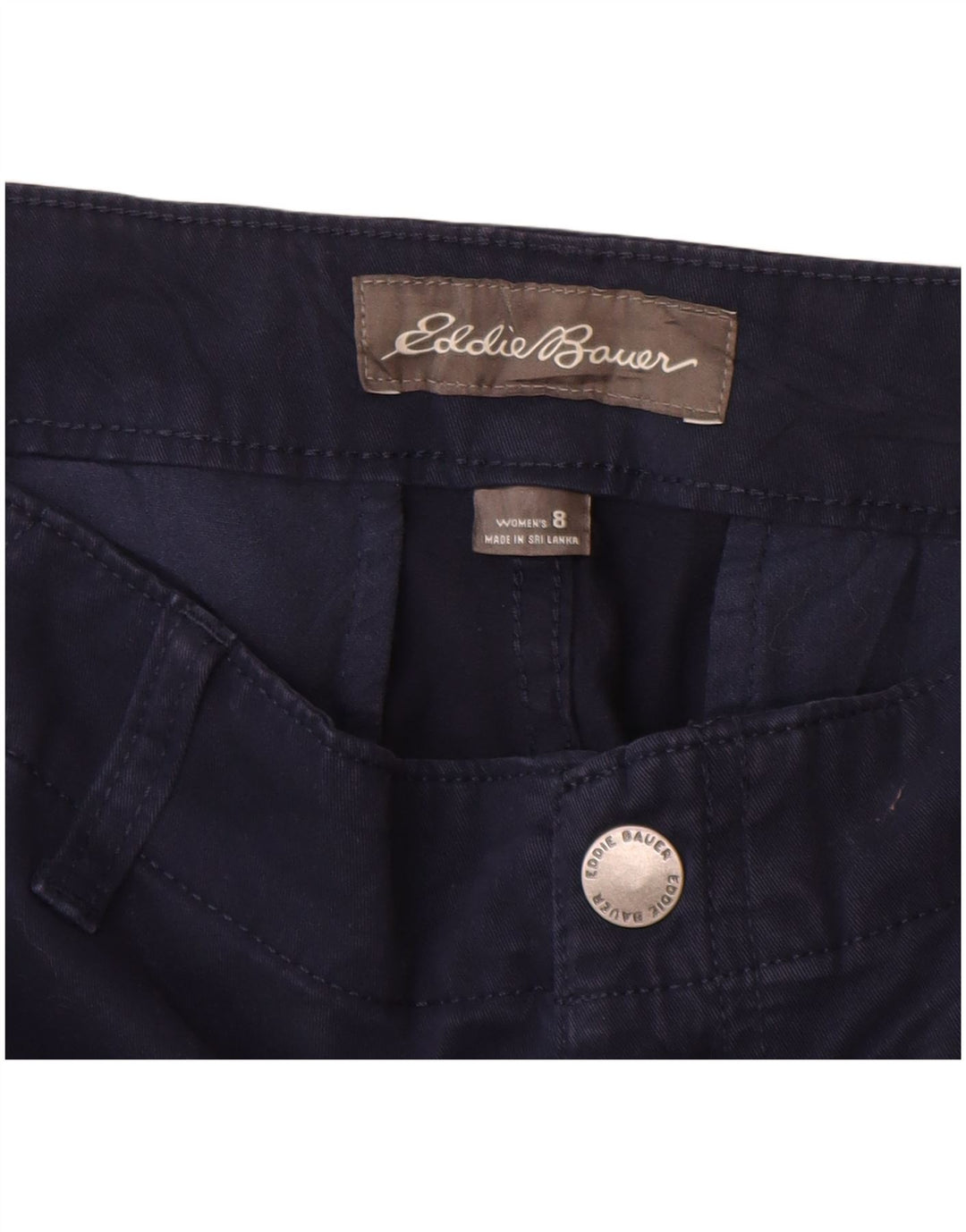 Eddie Bauer Chinobukser til kvinder US 8 Medium W30 L26 Marineblå bomuld
