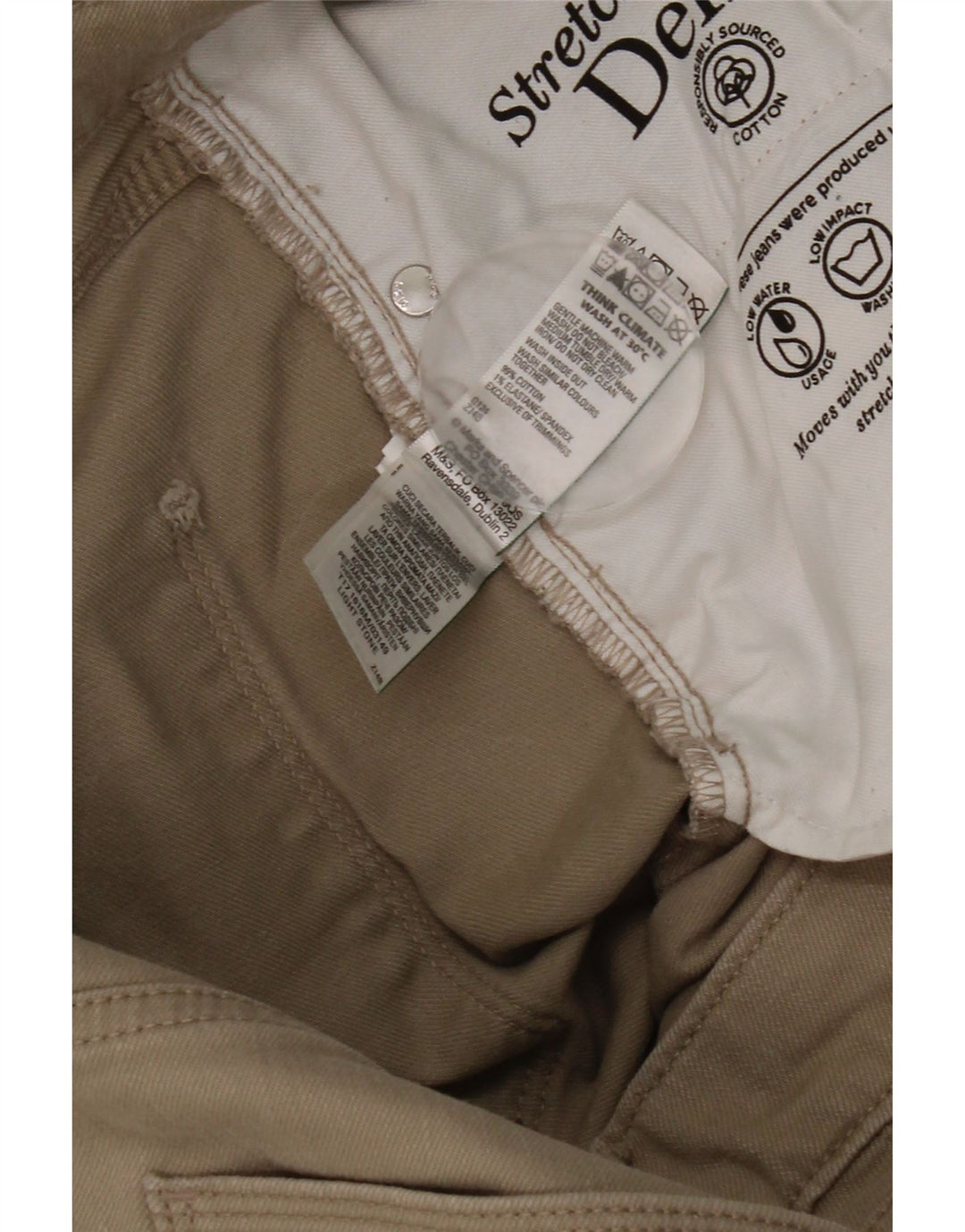 Marks & Spencer Straight Jeans til mænd W34 L31 Beige Bomuld