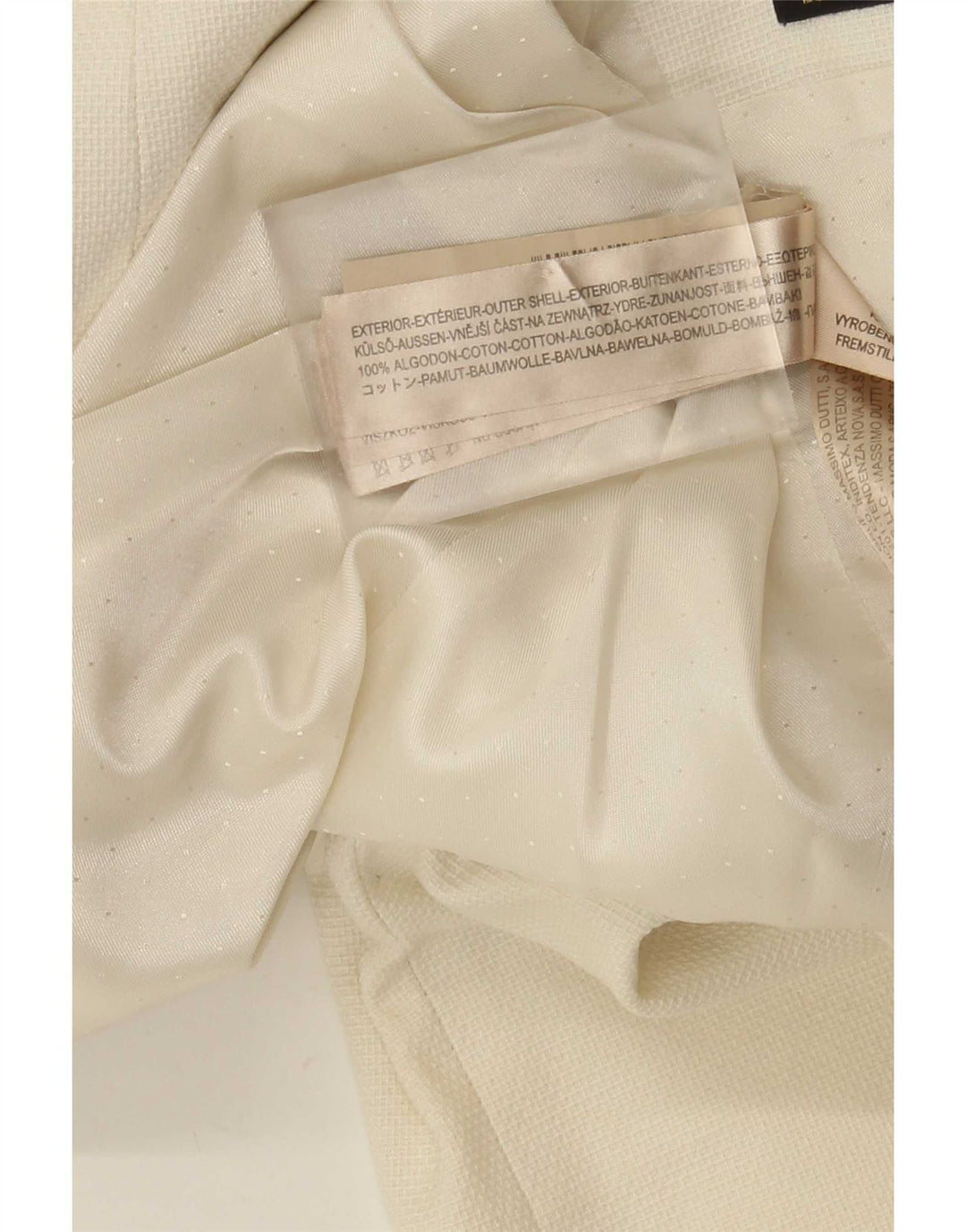 Massimo Dutti Dame 1 Knap Blazer Jakke EU 40 Medium Off White Bomuld