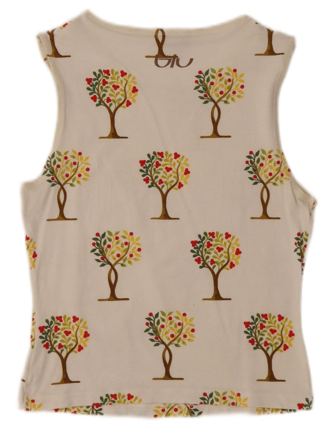 Byblos Womens Crop Grafisk Vest Top UK 12 Medium White Floral