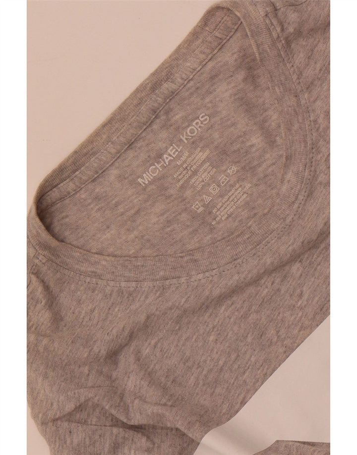 Michael Kors Herre Grafisk Top Langærmet Medium Grey Flecked Bomuld