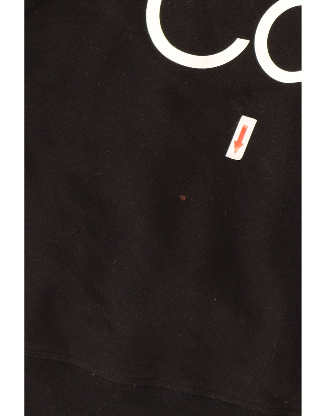 Calvin Klein Womens Crop Graphic Sweatshirt Jumper UK 12 Medium Black