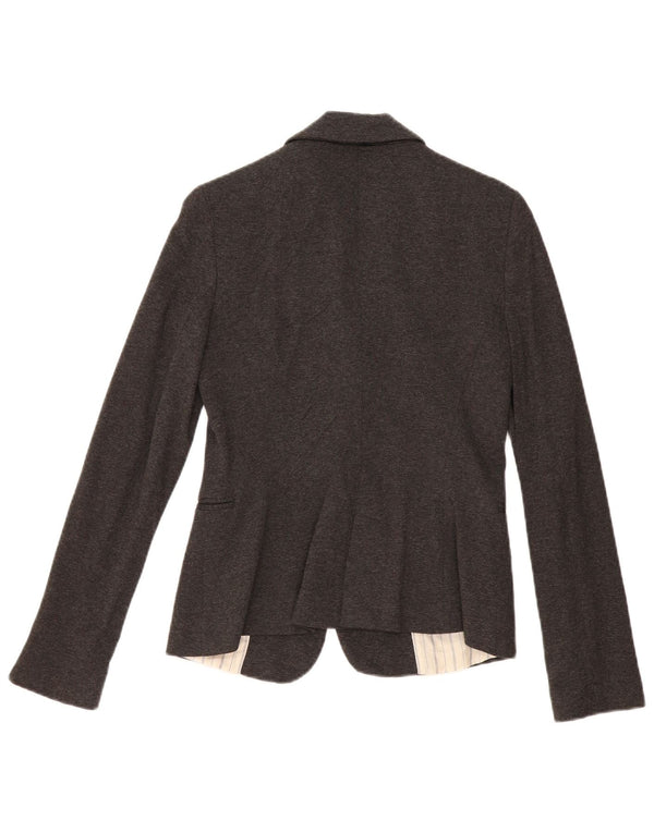 Zara Dame 1 Knap Blazer Jacket UK 10 Small Grey Acetate