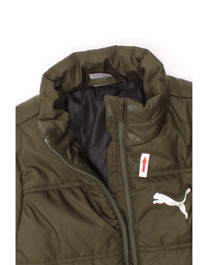 Puma drenge grafisk polstret jakke 5-6 år Khaki Polyester
